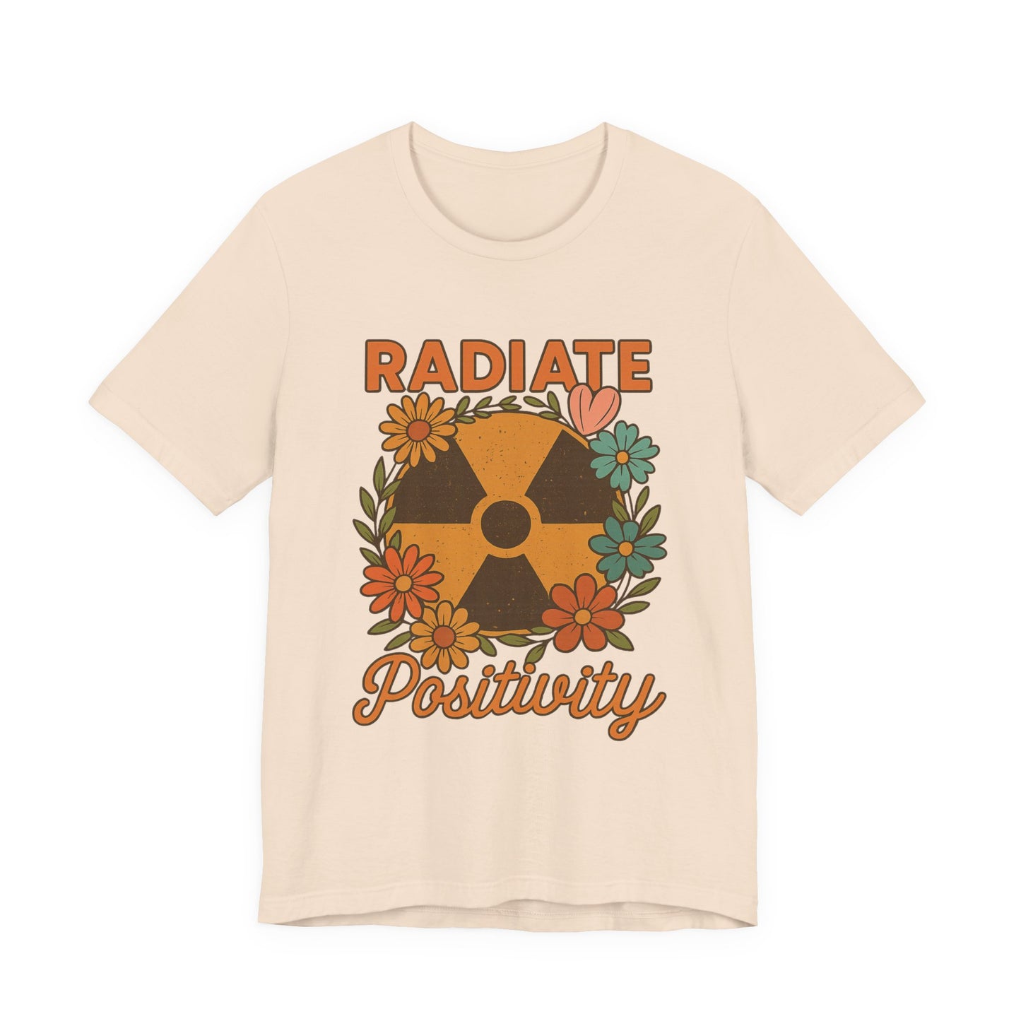 Radiate Positivity Radiation Symbol with Daisies - T-Shirt | Nurses and Healthcare | Roly Poly Print