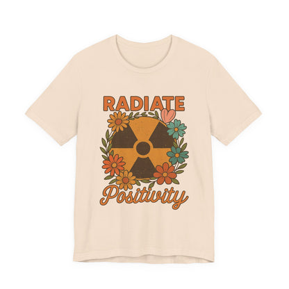 Radiate Positivity Radiation Symbol with Daisies - T-Shirt | Nurses and Healthcare | Roly Poly Print