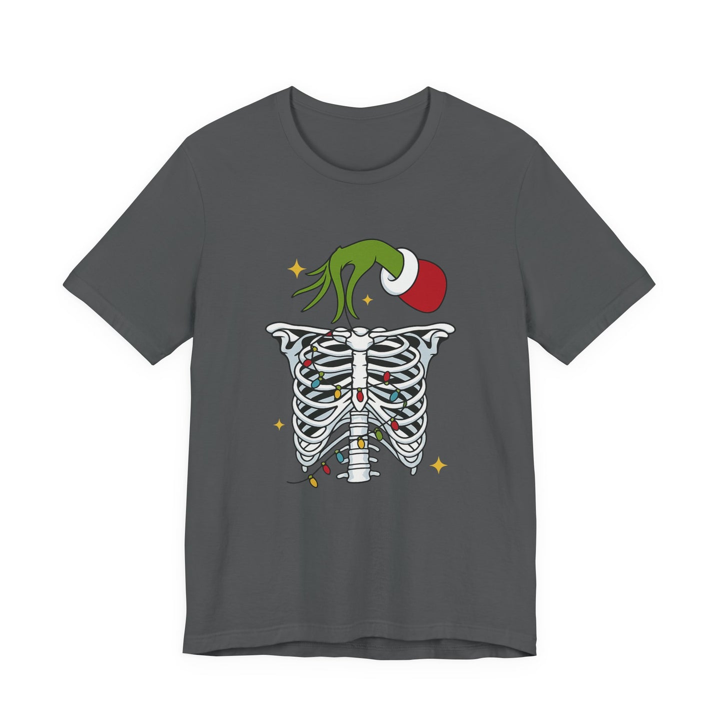 Grinch Holding Your Skeleton Ornaments - Christmas T-Shirt | Holiday | Roly Poly Print