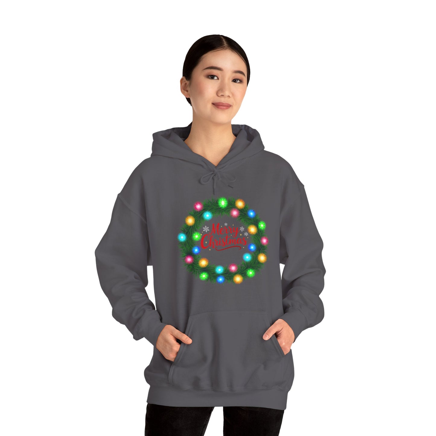 Merry Christmas Wreath - Christmas Hoodie | Holiday | Roly Poly Print
