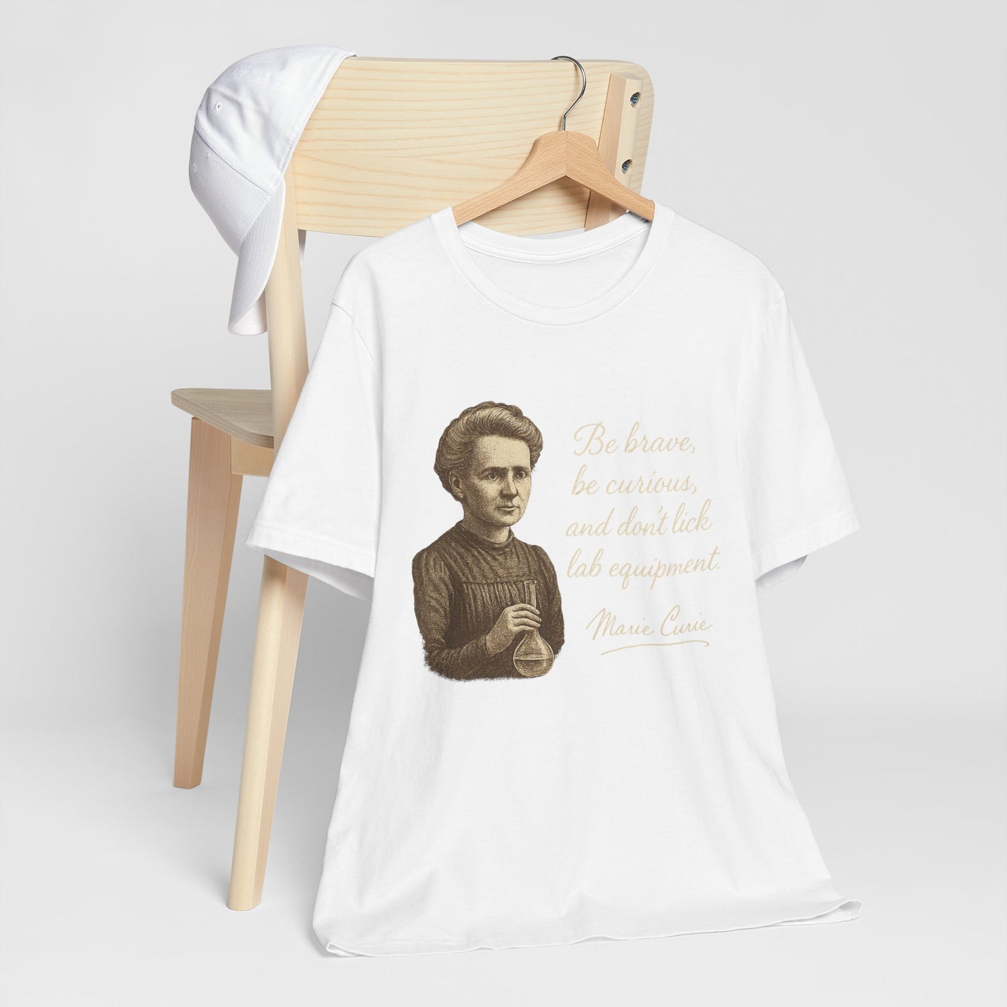 Don't Lick the Lab Equipment Madam Curie - Quote T-Shirt | Nursing and Healthcare | Roly Poly Print