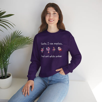 Santa I Can Explain, But Not While Sober Flamingos - Christmas Sweater | Holiday | Roly Poly Print