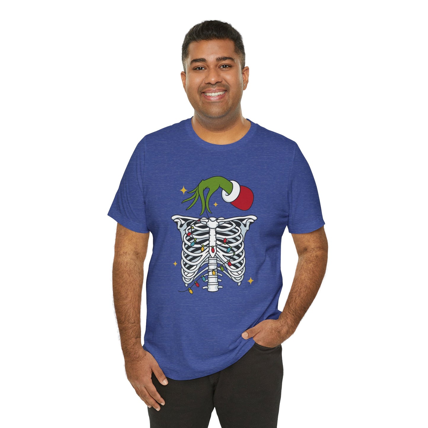 Grinch Holding Your Skeleton Ornaments - Christmas T-Shirt | Holiday | Roly Poly Print