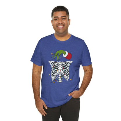 Grinch Holding Your Skeleton Ornaments - Christmas T-Shirt | Holiday | Roly Poly Print