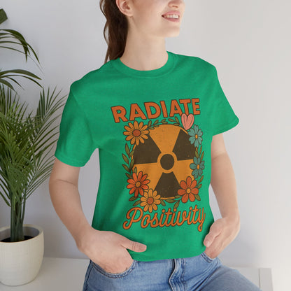 Radiate Positivity Radiation Symbol with Daisies - T-Shirt | Nurses and Healthcare | Roly Poly Print