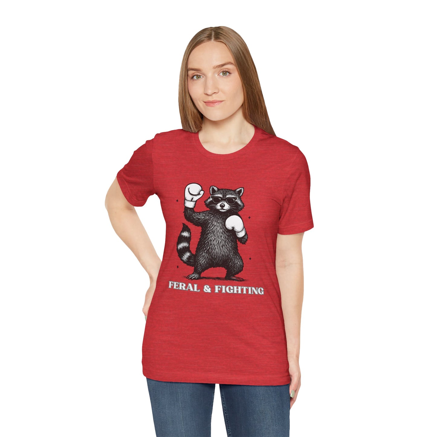 Feral and Fighting Boxing Raccoon - T-Shirt | Funny & Sarcastic | Roly Poly Print