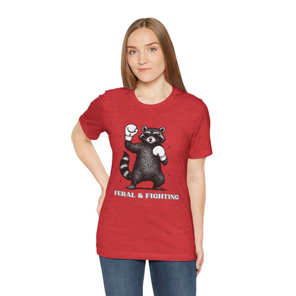 Feral and Fighting Boxing Raccoon - T-Shirt | Funny & Sarcastic | Roly Poly Print