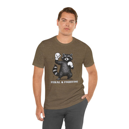 Feral and Fighting Boxing Raccoon - T-Shirt | Funny & Sarcastic | Roly Poly Print