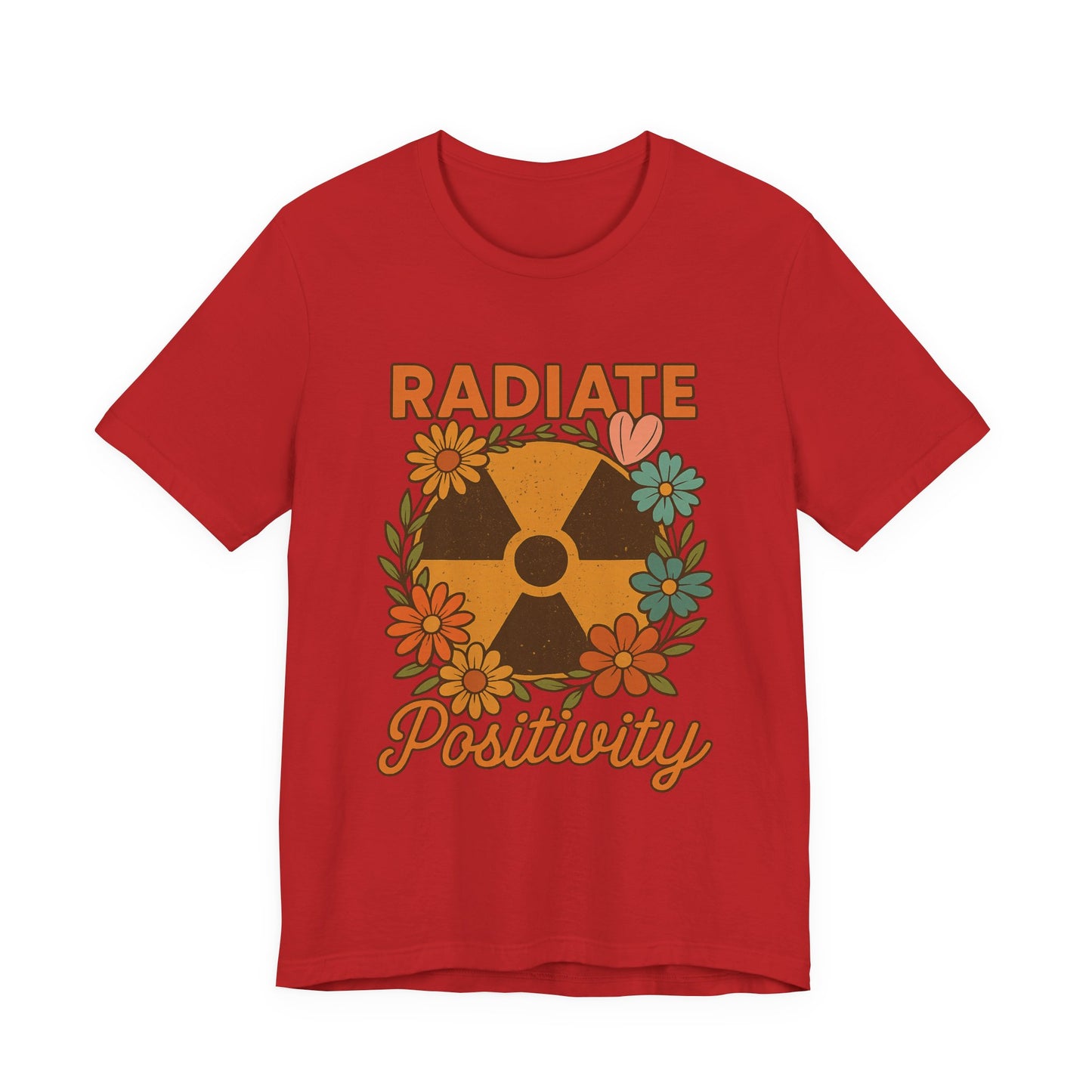 Radiate Positivity Radiation Symbol with Daisies - T-Shirt | Nurses and Healthcare | Roly Poly Print