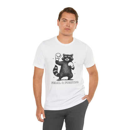 Feral and Fighting Boxing Raccoon - T-Shirt | Funny & Sarcastic | Roly Poly Print