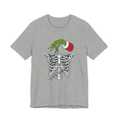 Grinch Holding Your Skeleton Ornaments - Christmas T-Shirt | Holiday | Roly Poly Print