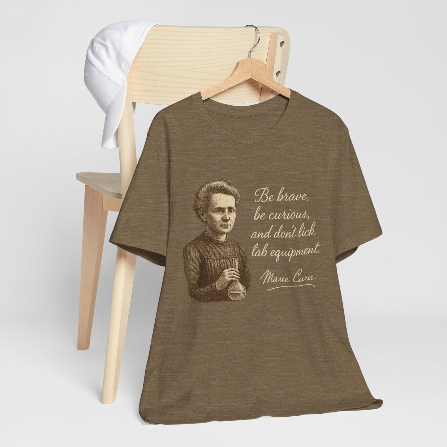 Don't Lick the Lab Equipment Madam Curie - Quote T-Shirt | Nursing and Healthcare | Roly Poly Print