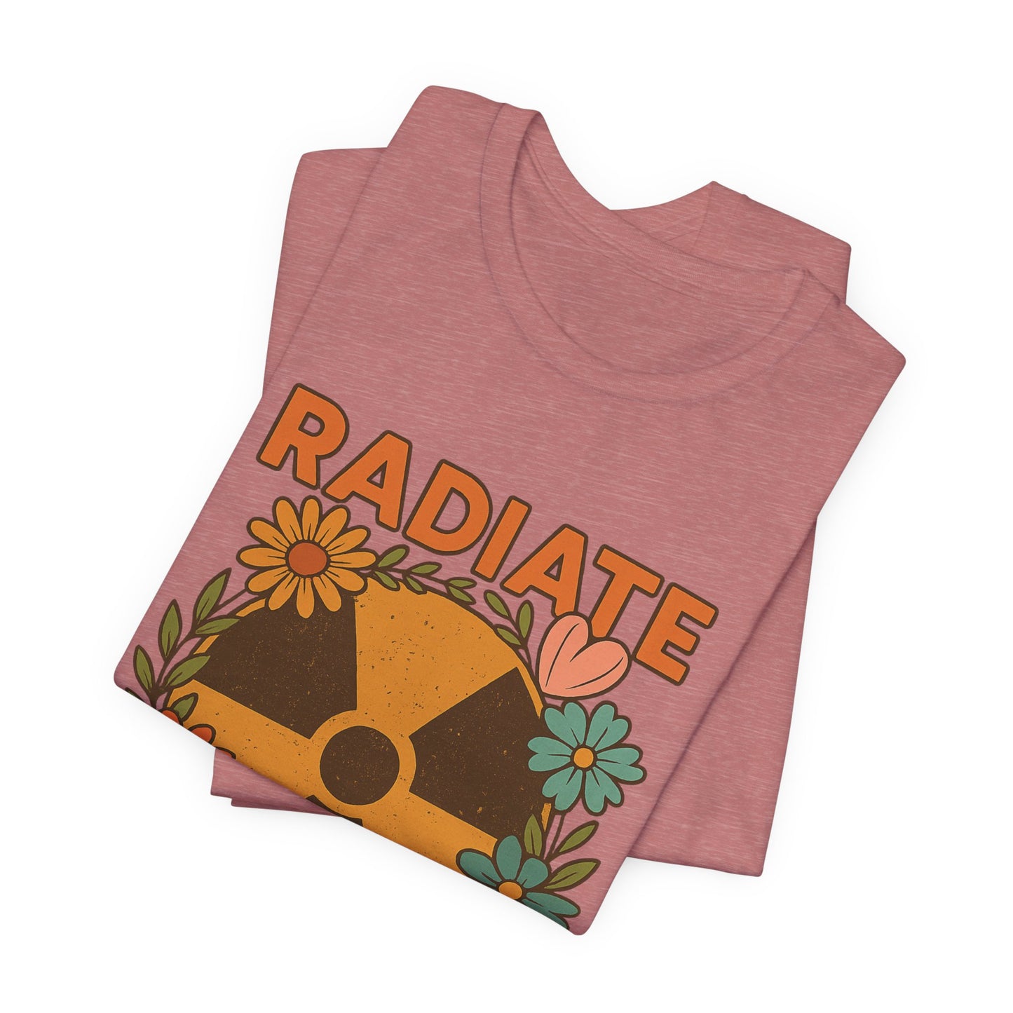 Radiate Positivity Radiation Symbol with Daisies - T-Shirt | Nurses and Healthcare | Roly Poly Print