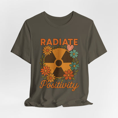 Radiate Positivity Radiation Symbol with Daisies - T-Shirt | Nurses and Healthcare | Roly Poly Print