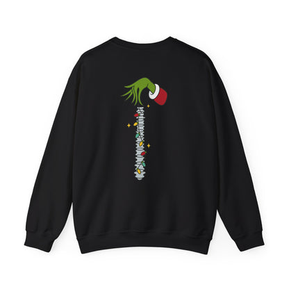 Grinch Holding Your Skeleton Ornaments - Christmas Sweatshirt | Holiday | Roly Poly Print