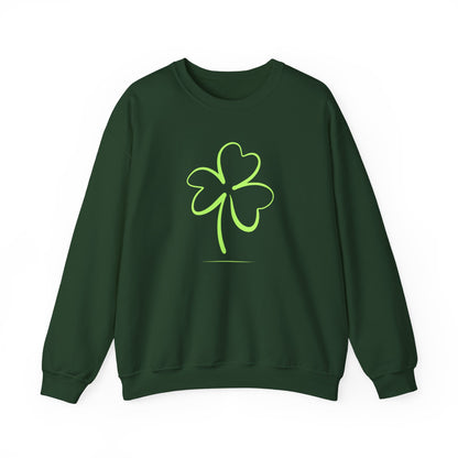 Minimalist Hand-Sketched Shamrock Outline - Sweatshirt | Holiday Spotlight | Roly Poly Print