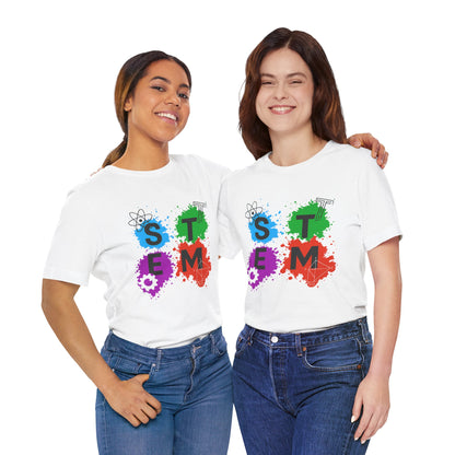 STEM Paintball Splatters - Teacher T-Shirt | STEM | Roly Poly Print