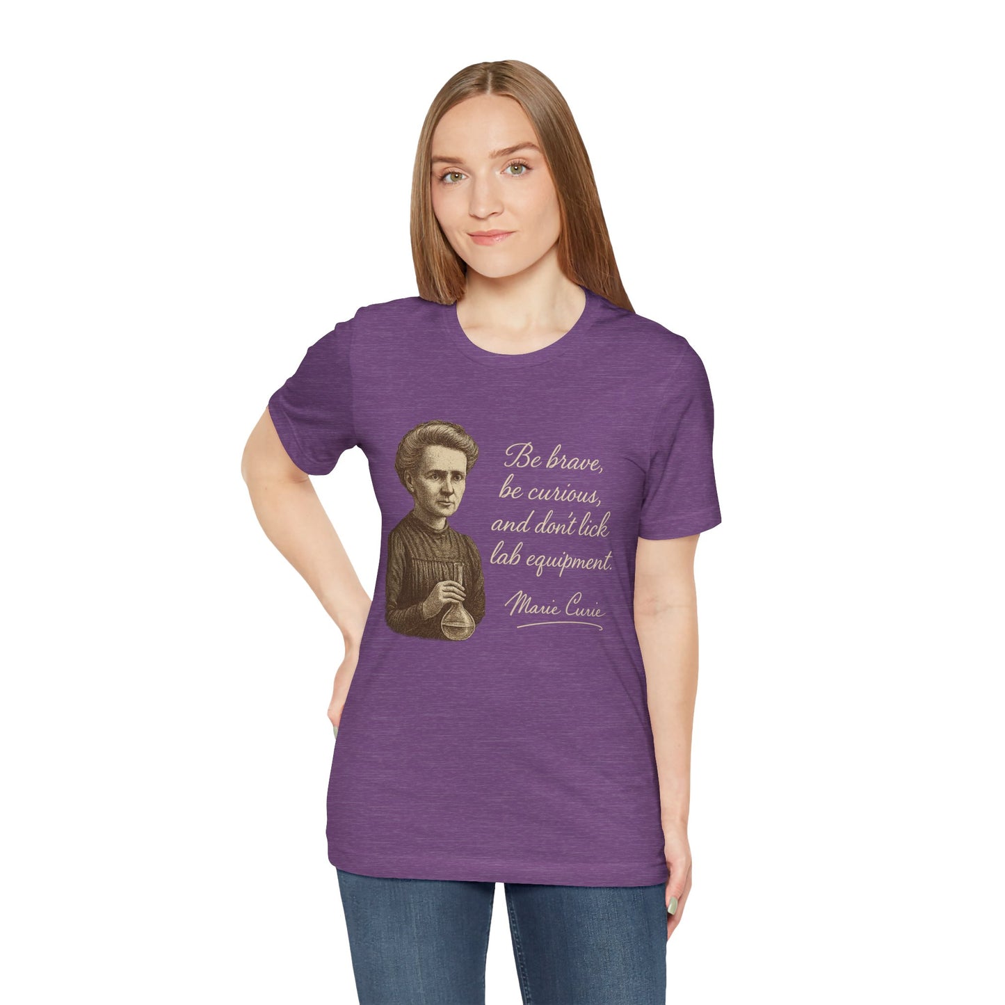 Don't Lick the Lab Equipment Madam Curie - Quote T-Shirt | Nursing and Healthcare | Roly Poly Print