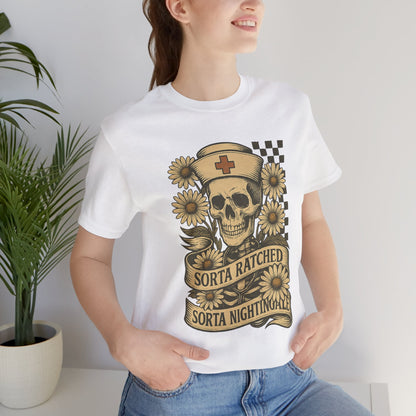 Sorta Ratched Sorta Nightingale with Daisies - T-Shirt | Nurses and Healthcare | Roly Poly Print