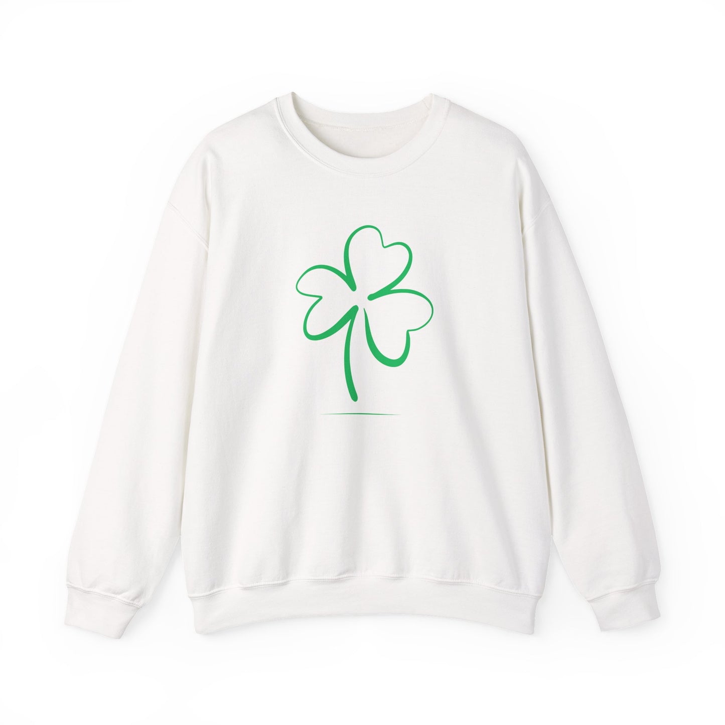 Minimalist Hand-Sketched Shamrock Outline - Sweatshirt | Holiday Spotlight | Roly Poly Print