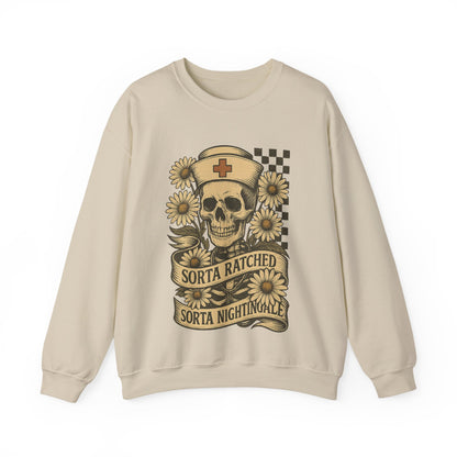 Sorta Ratched Sorta Nightingale with Daisies - Sweatshirt | Nurses and Healthcare | Roly Poly Print