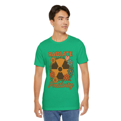 Radiate Positivity Radiation Symbol with Daisies - T-Shirt | Nurses and Healthcare | Roly Poly Print
