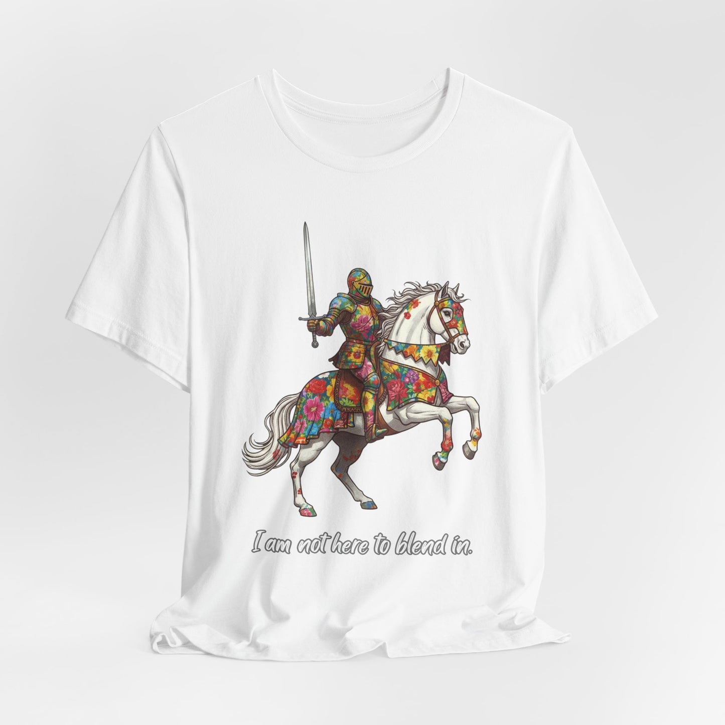 Colorful Floral Knight on Horse - T-Shirt | Pets and Animals | Roly Poly Print