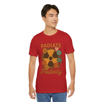Radiate Positivity Radiation Symbol with Daisies - T-Shirt | Nurses and Healthcare | Roly Poly Print