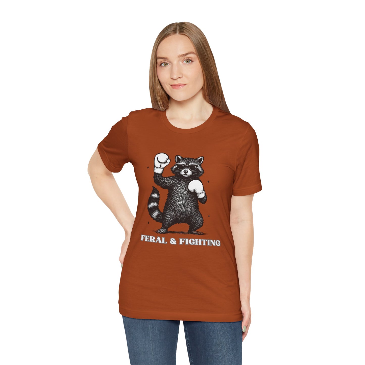 Feral and Fighting Boxing Raccoon - T-Shirt | Funny & Sarcastic | Roly Poly Print