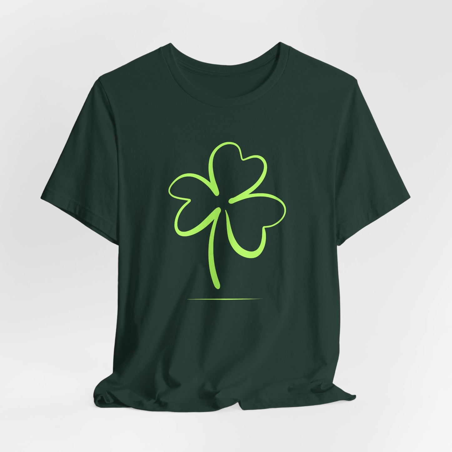 Minimalist Hand-Sketched Shamrock Outline - T-Shirt | Holiday Spotlight | Roly Poly Print