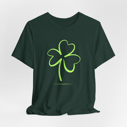 Minimalist Hand-Sketched Shamrock Outline - T-Shirt | Holiday Spotlight | Roly Poly Print
