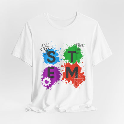 STEM Paintball Splatters - Teacher T-Shirt | STEM | Roly Poly Print