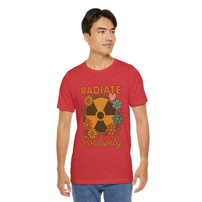 Radiate Positivity Radiation Symbol with Daisies - T-Shirt | Nurses and Healthcare | Roly Poly Print