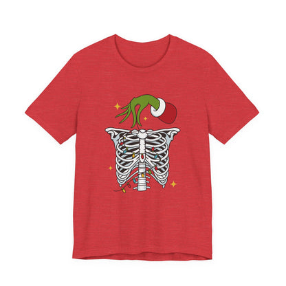 Grinch Holding Your Skeleton Ornaments - Christmas T-Shirt | Holiday | Roly Poly Print
