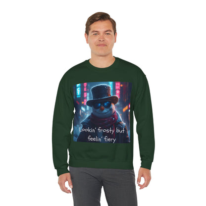 Lookin' Frosty, but Feelin' Fiery Snowman - Christmas Sweatshirt | Holiday | Roly Poly Print