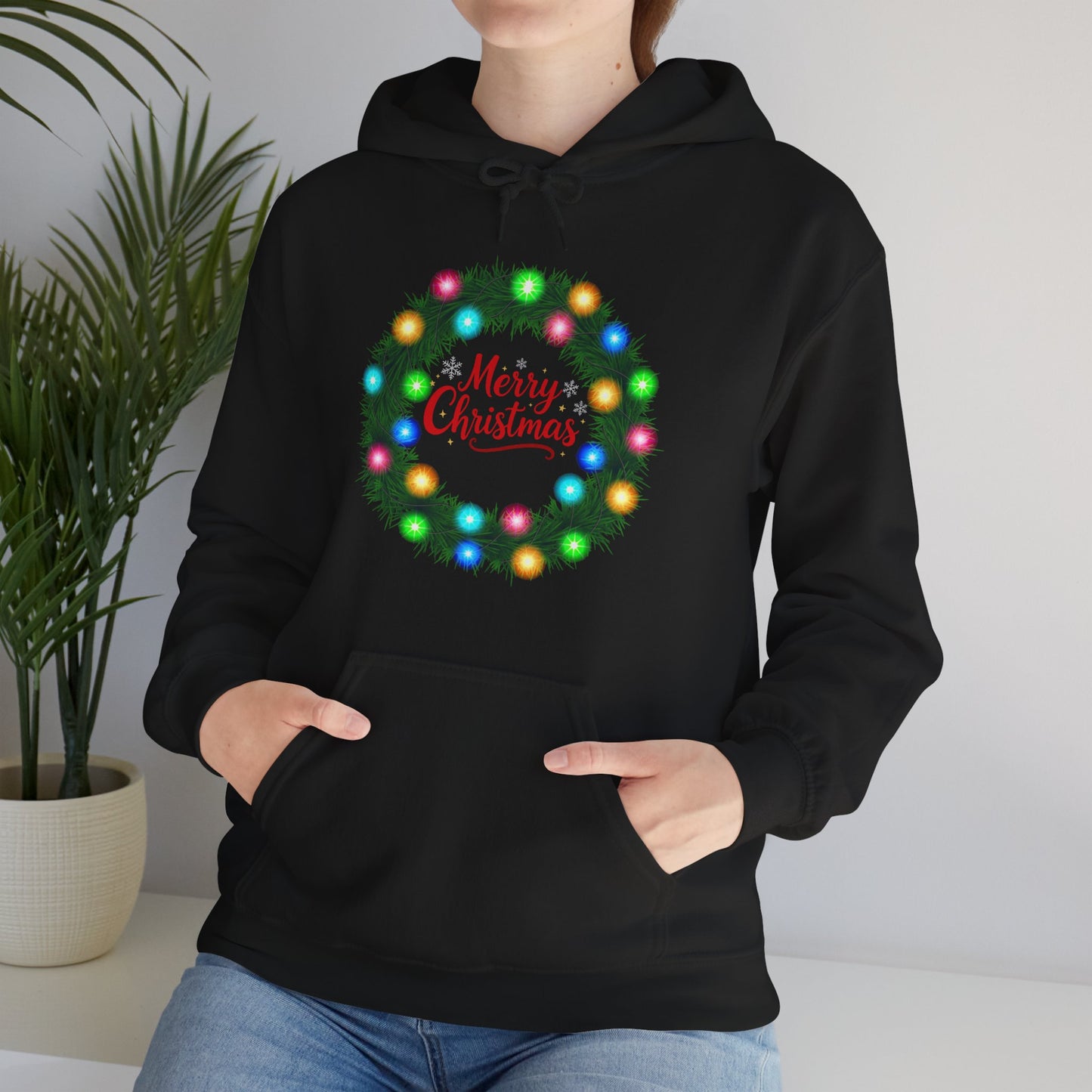Merry Christmas Wreath - Christmas Hoodie | Holiday | Roly Poly Print