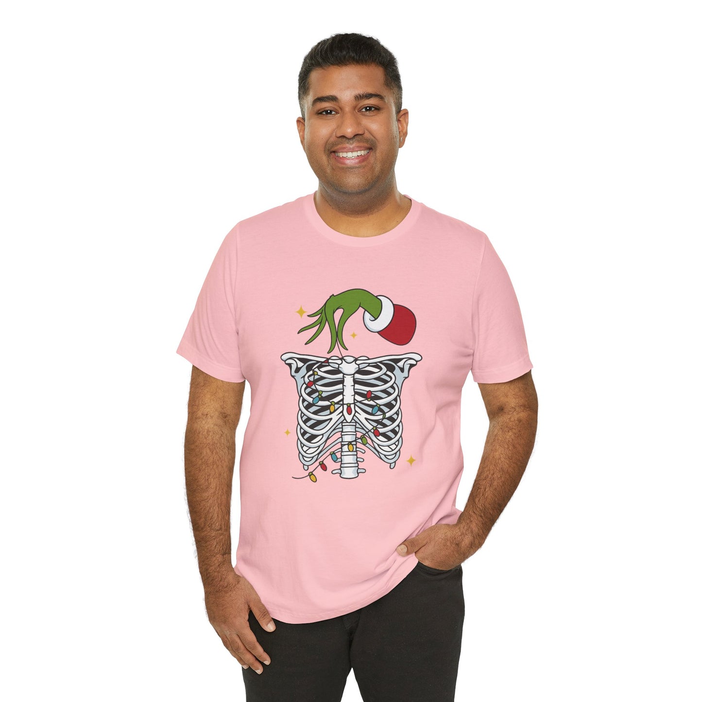 Grinch Holding Your Skeleton Ornaments - Christmas T-Shirt | Holiday | Roly Poly Print