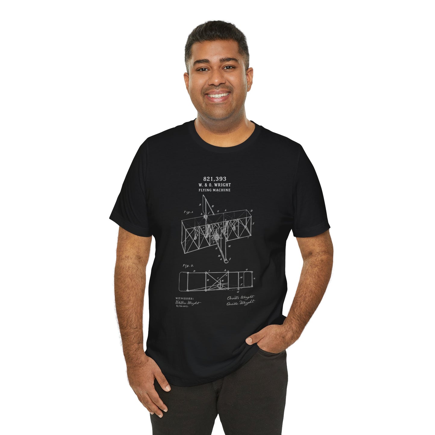 Wright Flyer Sketch - T-Shirt | STEM | Roly Poly Print