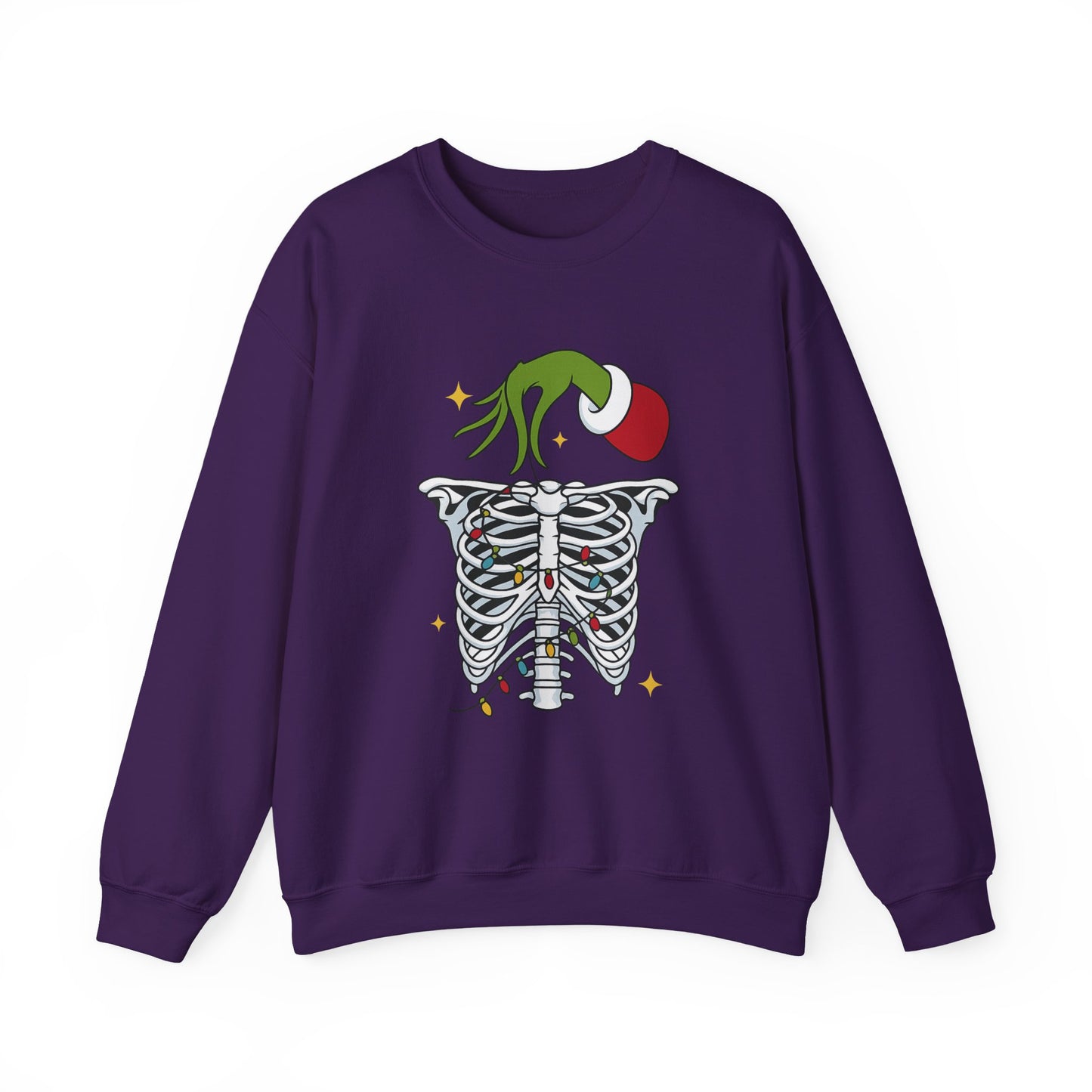 Grinch Holding Your Skeleton Ornaments - Christmas Sweatshirt | Holiday | Roly Poly Print