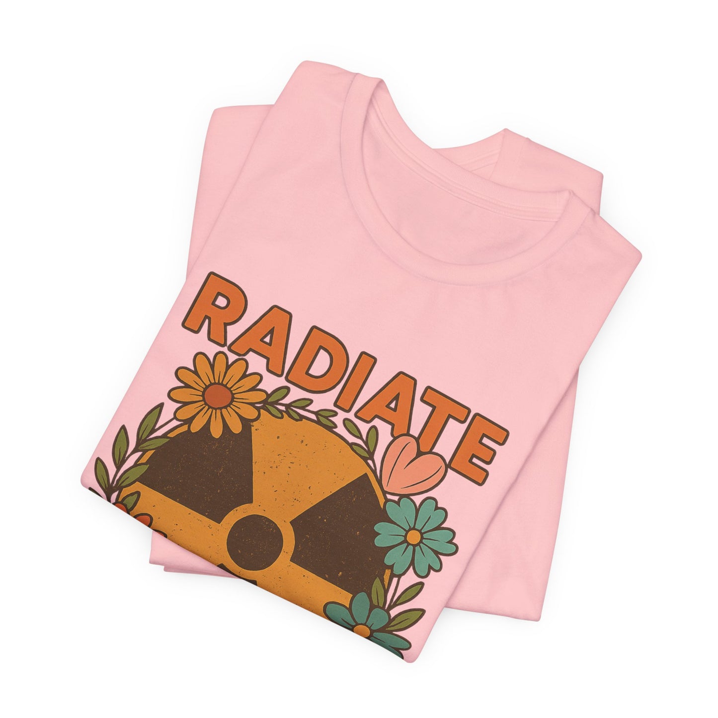 Radiate Positivity Radiation Symbol with Daisies - T-Shirt | Nurses and Healthcare | Roly Poly Print