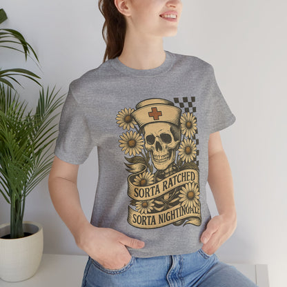 Sorta Ratched Sorta Nightingale with Daisies - T-Shirt | Nurses and Healthcare | Roly Poly Print