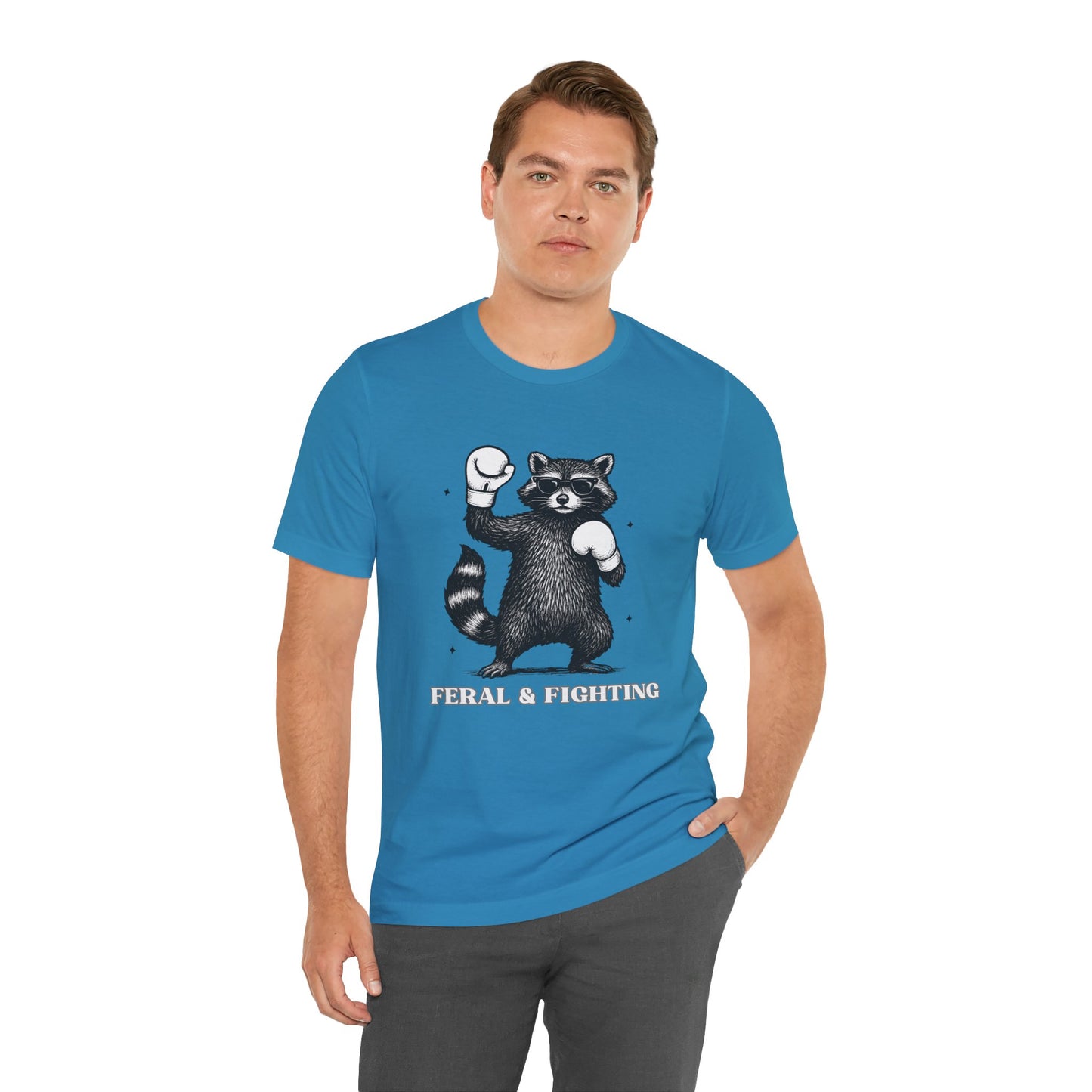 Feral and Fighting Boxing Raccoon - T-Shirt | Funny & Sarcastic | Roly Poly Print
