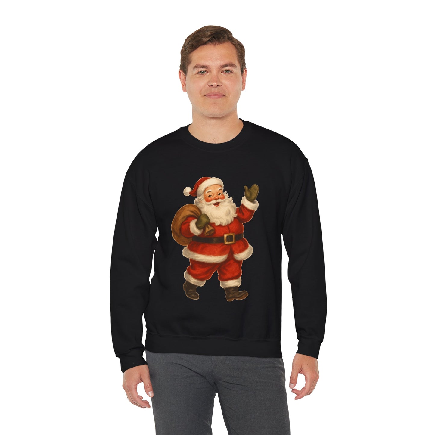40's Era Santa - Christmas Sweatshirt | Holiday | Roly Poly Print