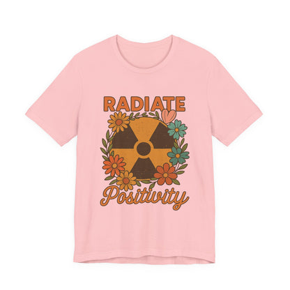 Radiate Positivity Radiation Symbol with Daisies - T-Shirt | Nurses and Healthcare | Roly Poly Print
