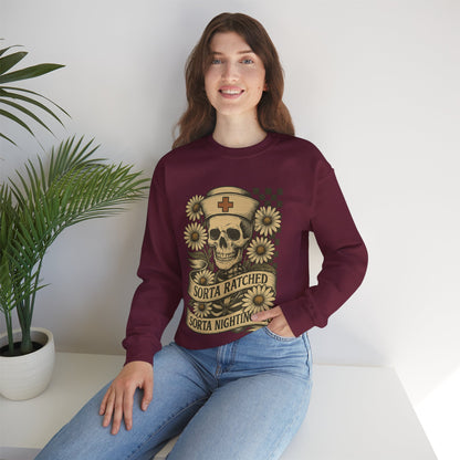 Sorta Ratched Sorta Nightingale with Daisies - Sweatshirt | Nurses and Healthcare | Roly Poly Print