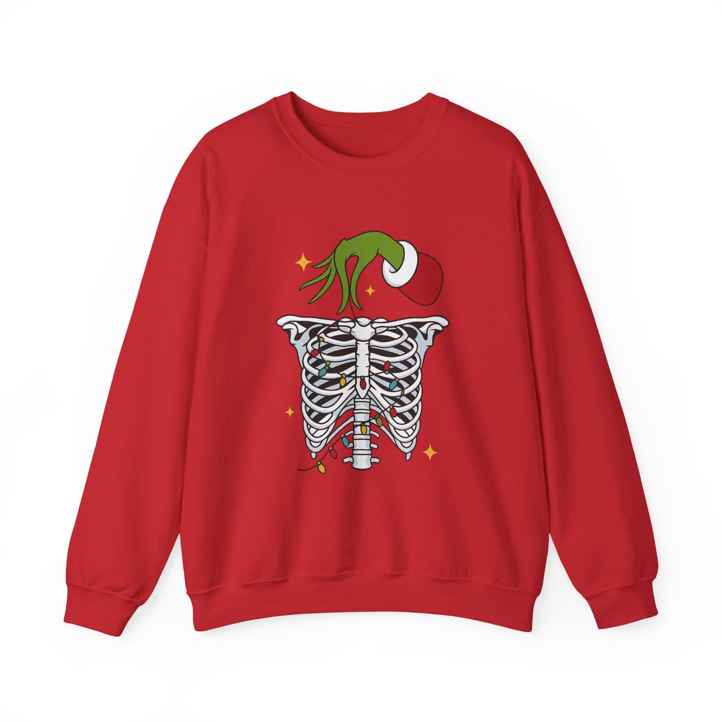Grinch Holding Your Skeleton Ornaments - Christmas Sweatshirt | Holiday | Roly Poly Print