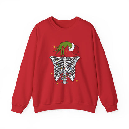 Grinch Holding Your Skeleton Ornaments - Christmas Sweatshirt | Holiday | Roly Poly Print