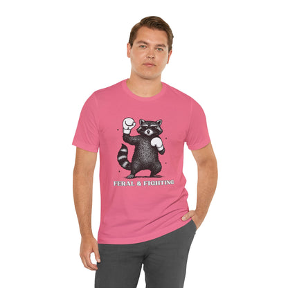 Feral and Fighting Boxing Raccoon - T-Shirt | Funny & Sarcastic | Roly Poly Print