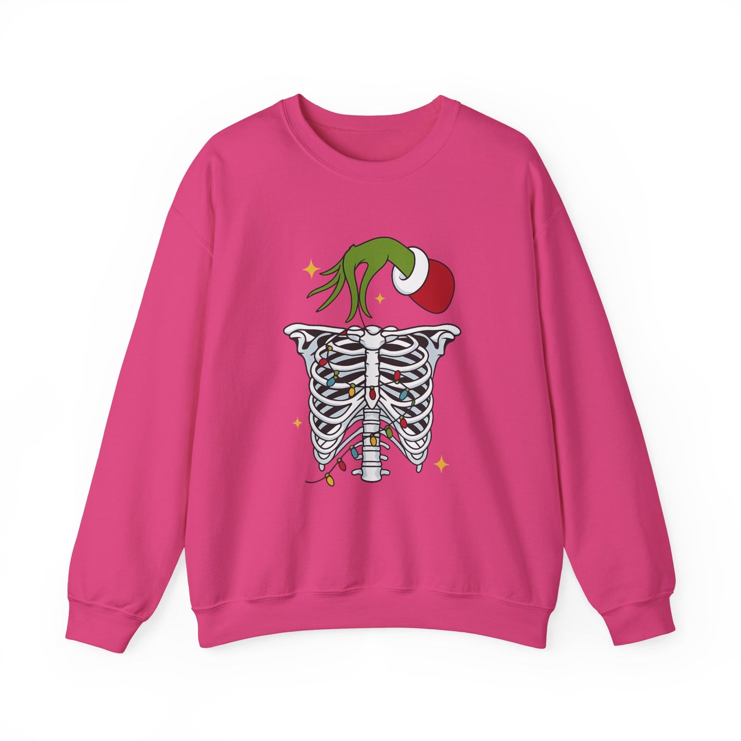 Grinch Holding Your Skeleton Ornaments - Christmas Sweatshirt | Holiday | Roly Poly Print