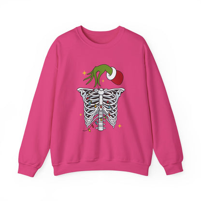 Grinch Holding Your Skeleton Ornaments - Christmas Sweatshirt | Holiday | Roly Poly Print